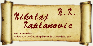 Nikolaj Kaplanović vizit kartica
